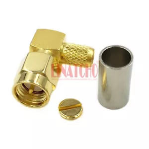 Conector de ángulo recto macho RG58U RG142 RG223 LMR195 3D-FB SMA - Imagen 1 de 11
