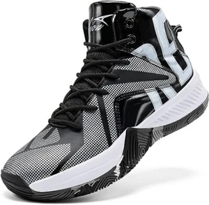 ASHION Kids Basketball Shoes Youth Mid-Top Sneakers Non-Slip Sport Trainer Shoes - Picture 1 of 13