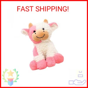 Cow Stuffed Animal Adorable Plush Pink Calf Fluffy Plush Doll Birthday Warm Gift - Picture 1 of 2