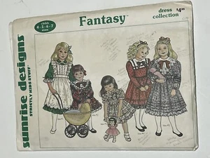 Dress Girls Size 4-7 Sunrise Designs Uncut Pattern Ruffles Lace Eyelet Pinafore - Picture 1 of 2