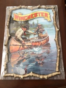 New Winchester Fishing Tackle Decorative Wooden Sign Sealed In Plastic 12” X 16” - Picture 1 of 4
