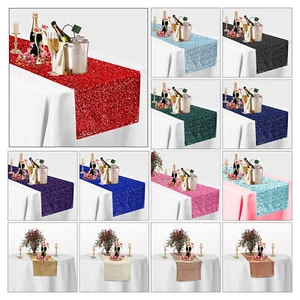 Glitzer Pailletten Tisch Läufer Tuch Glänzend Dinner für Weihnachten Ehe Party - Bild 1 von 79