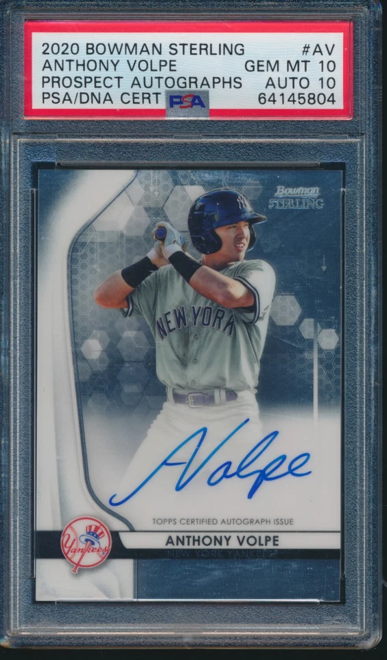 PSA 10/10 ANTHONY VOLPE AUTO 2020 Bowman Sterling Autograph Rookie RC GEM MINT - Image 1 of 1