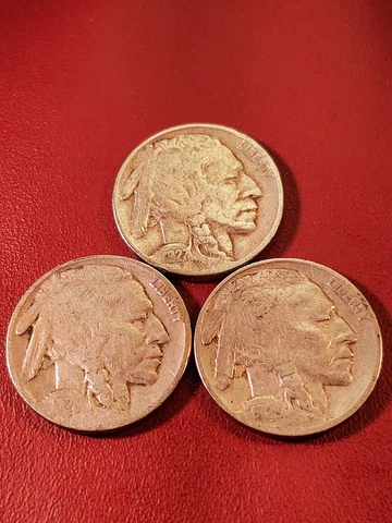 1927, 1928, 1929 Buffalo Nickels VG (#B-21-88) Lot of 3 Cover