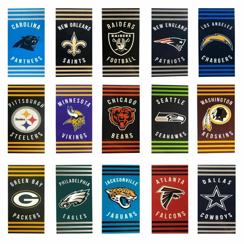 NEW Stripes Football Beach Towel Officially Licensed 30" x 60" - Pick Your Team Cover