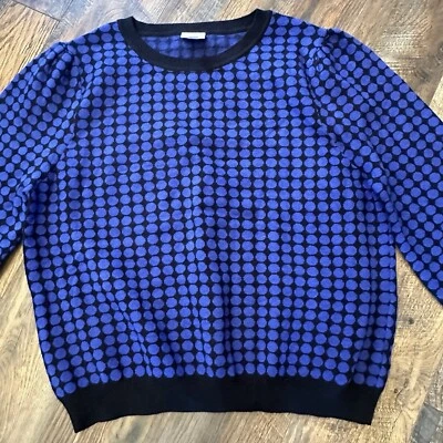 Suéter LuLaRoe Piper Manga Globo Azul/Negro Lunares Cálido Talla 2XL USADO EN EXCELENTE ESTADO Foto 1 de 4