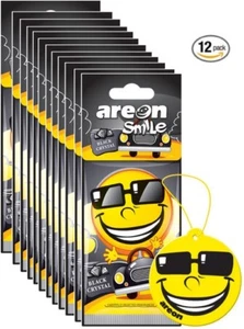 Areon Smile I Emoji Hanging Car Air Freshener, Black Crystal Scent (pack of 12)  - Picture 1 of 1