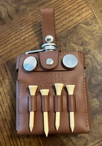 Vintage Michael Collins Leather Belt Flask Holder Golf Tees ++ - Picture 1 of 11