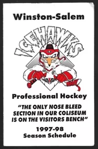 1997-98 Winston-Salem IceHawks CoHL UHL IHL Hockey Zeitplan!!! Schneller Druck - Bild 1 von 1