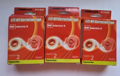 Lot of 3 Porelon #11410 Lift-off Correction Tape Tacky for IBM Selectric II 6pk