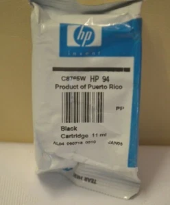 Genuine C8765W HP 94 Black Ink Cartridge Foil Sealed No Box Date Unknown - Picture 1 of 1