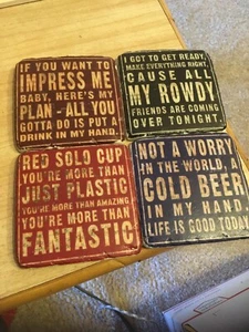 Funny Tile Coaster: Set of 4 Assorted to protect your furniture from you - Picture 1 of 9