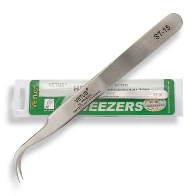 Wimpern Pinzette Wimpernverlängerung Pinzette Vetus ST-15 gebogen - Bild 1 von 2