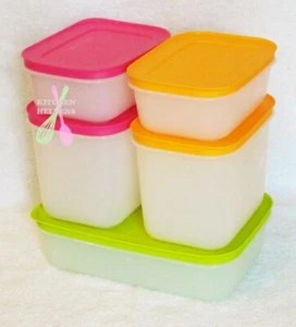 Tupperware Freezer Keeper Starter Set 5, 450ml x 2, 1.1L x 2, 1L x 1 Brand New - Picture 1 of 12