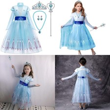 Tacobear Vestito Elsa Frozen Bambina Con Tiara Bacchetta Magica Principessa Elsa