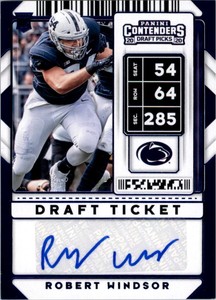 2020 Panini Contenders Draft Picks Draft Ticket Blue Foil Robert Windsor Auto