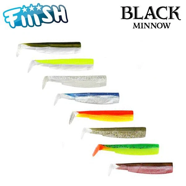 FIIISH BLACK MINNOW CORPI 200 ARTIFICIALE N 6 PESCA SILICONE BODY CODE ESCA