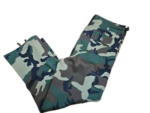 Rothco Boys Woodland Camo cargo Pants Size 20 (30x23) Grunge Skater Pockets - Picture 1 of 6