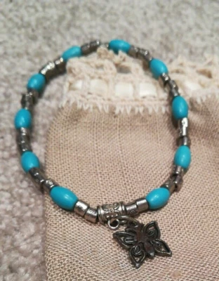 ladies Turquoise Bracelet With Charm - Image 1 of 4
