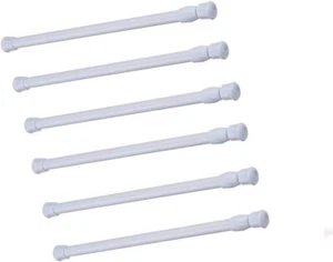 21.6 to 35.4" White Stainless Tension Rods Adjustable Curtain Shower Closet Rod - Picture 1 of 7