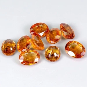 Lote de piedras preciosas de corte ovalado granate Hessonita África 9 piezas 3,61 quilates 5,5 x 4 mm - Imagen 1 de 14