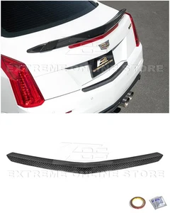 For 15-19 Cadillac ATS ATS-V Coupe CARBON FIBER Rear Trunk Applique Insert Trim - Picture 1 of 24