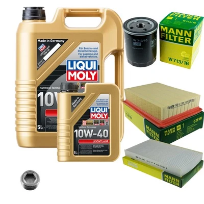 Mann Inspection Set 6 LIQUI MOLY Légèreté 10W-40 pour Fiat Brava 182 Marea - Photo 1/4