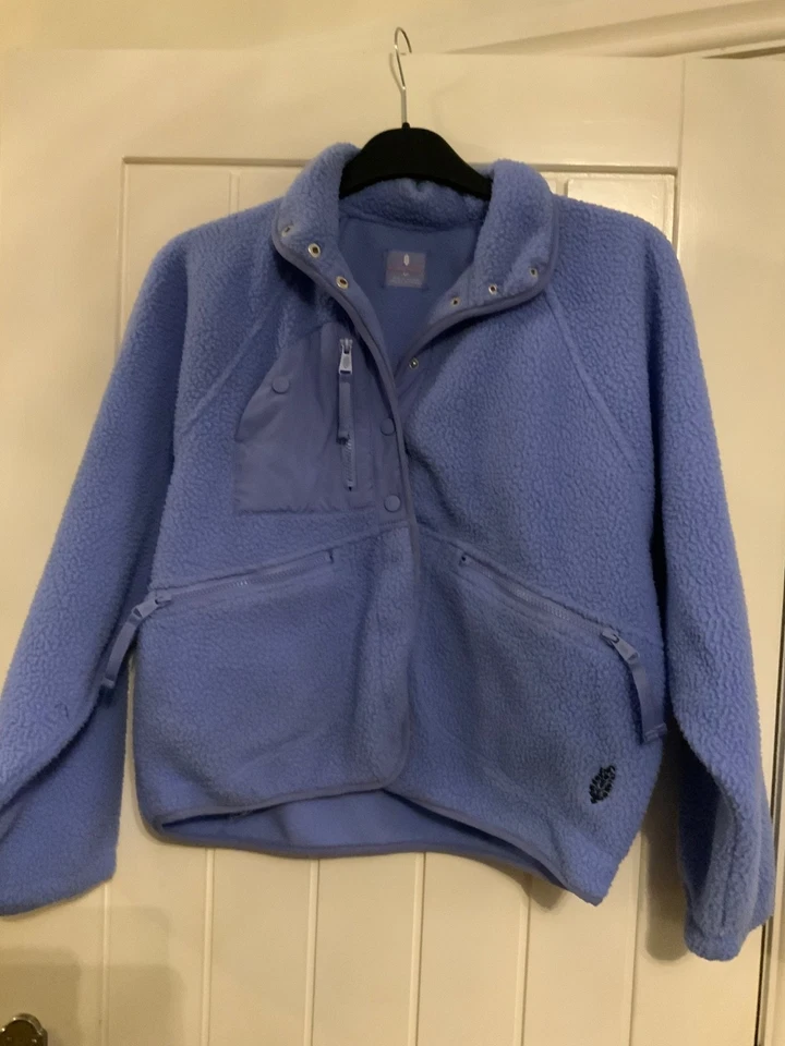 FREE PEOPLE Movement 'Hit The Slopes' Fleece Jacket lavender blue, small RRP£158 - Image 1 of 4