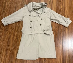 BROOKS BROTHERS MEN'S  TRENCH COAT DOUBLE BREASTED WOOL LINER XL KHAKI USA - Picture 1 of 15