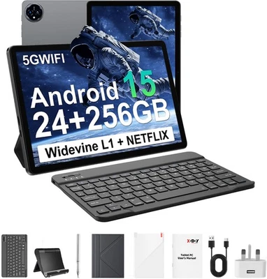 2025 Newest Android 15 Tablet 256GB ROM (1TB TF) 11inch WiFi 8000mah Dual Camera - Image 1 of 4