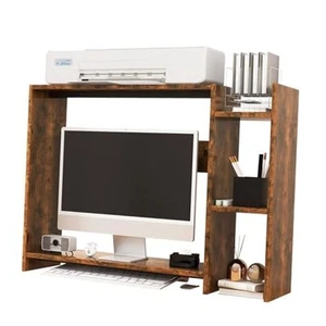 Desktop Bookshelf,36.8" Desktop Organizer Shelf,Wood Desk Hutch for Computer - Picture 1 of 8
