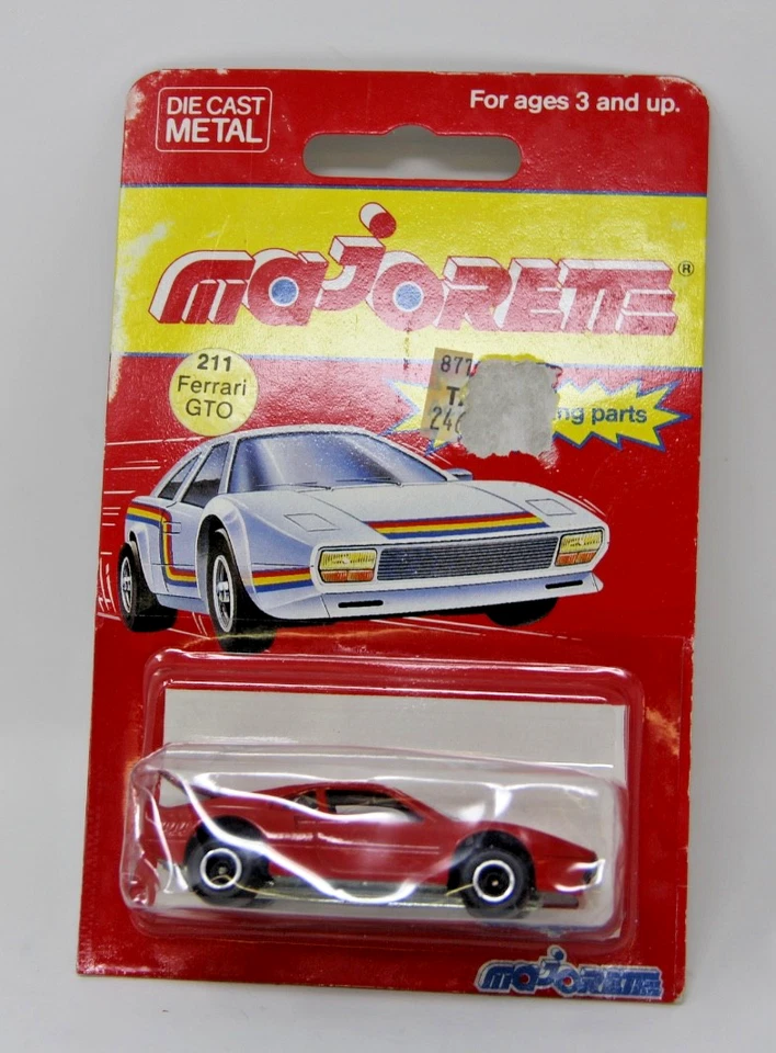 Vintage MAJORETTE #211 FERRARI GTO RED Made In France New On Card Rare Free Ship - Image 1 of 4