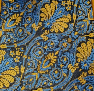 1970s VINTAGE MOD WIDE ~ ANDHURST ~ MENS TIE ~ BLUE & GOLD ~ FILIGREE ~ 58" - Picture 1 of 3