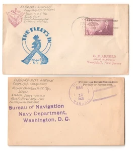 USS YARNALL (DD-143) 1931, 1934 RHODE ISLAND NAVY YARD Ship Cancel Naval Covers - Picture 1 of 1