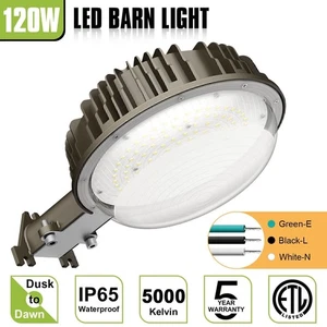 120W Yard Lights Dusk to Dawn LED Barn Light 14400 Lumens Outdoor Security Light - Picture 1 of 10