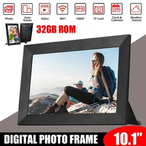 Digital Photo Frame WiFi 10.1 inch HD IPS Touchscreen 32GB Internal Memory NEW - Picture 1 of 12