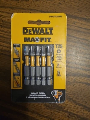 DeWalt Max Fit Torx #25 X 2 in. L Screwdriver Bit Set Steel 5 pk - Image 1 of 3