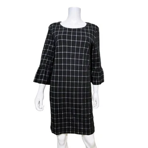 Neu mit Etikett Banana Republic Damen Größe 12 Fensterscheibe kariert Streifen Glockenärmel Kleid NEU - Bild 1 von 8