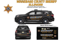 1/24 Scale Winnebago County Sherif f 22  Motormax Fd Explorer Waterslide Decals - Picture 1 of 1