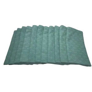 11 Crate And Barrel Cloth Napkins Grasscloth Cotton Aqua Green 21” x 21" Soft - Picture 1 of 6