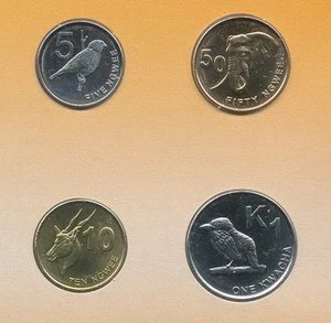 Zambia / Sambia - 5 + 10 + 50 Ngwee + 1 Kwacha 2012 UNC - KMS Satz - Picture 1 of 2