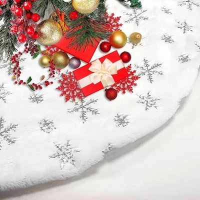 Tapis De Sapin, Jupe De Sapin De Noël, Grande Jupe D'Arbre De Noël, Noël Décorat - Immagine 1 di 4