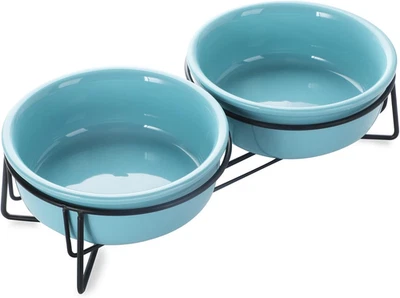 GDCZ Soporte Elevado para Tazón para Gato, Soporte de Metal de 11.6 pulgadas con 2 Extraíbles 15 OZ Cerámica Foto 1 de 4