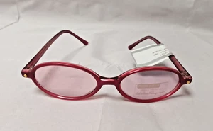 Salvatore Ferragamo Eyeglasses Women Dark Pink Full Rim Plastic Glasses Frames - Picture 1 of 4