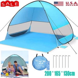 Pop Up Portable Beach Canopy Sun Shade Shelter Outdoor Camping Fishing Tent Mesh - Picture 1 of 11