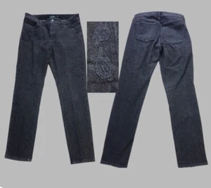 Flor bordada Lauren Ralph Lauren negra 12 32x29 Premier ajustada tiro alto/medio - Imagen 1 de 12