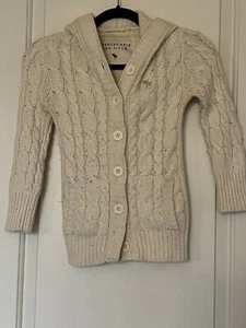 Abercrombie and Fitch Girls Hooded Cable Knit Cardigan Sweater, Size Small - Picture 1 of 11