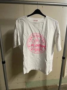 Vintage 90s LA-GEAR Shirt Womens XXL White/Pink Palm-Trees - Picture 1 of 2