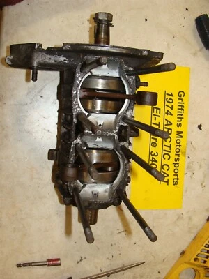 1974 ARCTIC CAT el-Tigre 340 fan TIA340SIB bottom end crankcase crankshaft crank - Image 1 of 4