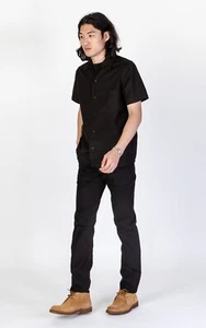 NUEVOS Pantalones Tellason Ejército de EE. UU. Fatiga Cónicos - Talla 33 - Ripstop Negros Hechos en Italia - Imagen 1 de 8